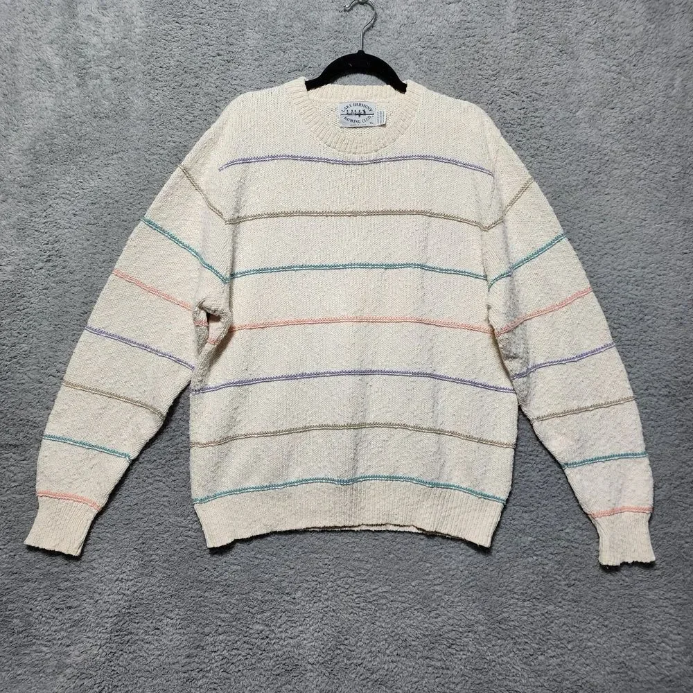 Vintage 90s Lake Harmony Rowing Club USA‎ Made Women's XL Knitted Sweater